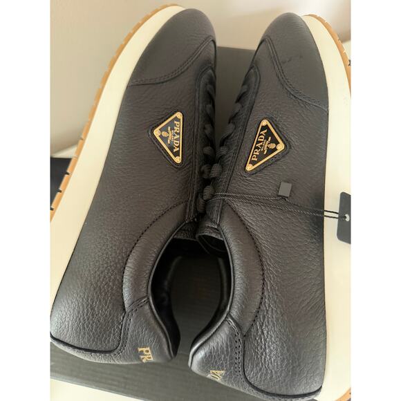 Prada Milano Black leather Sneakers Leather Men Shoes Size 10.5 NEW $1225 SRP main image 12